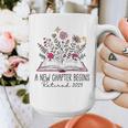Floral Book a New Chapter Begins Retired Retirement Teacher Graphic Print Coffee Mug, funny design Floral Book a New Chapter Begins Retired Retirement Teacher Graphic Print Coffee Mug, funny design