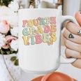 Fourth Grade Vibes Hello Team 4th Grade Teacher Kids Retro Graphic Print Coffee Mug, 4th Grade Teacher Gifts, funny design