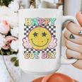 Happy Dot Day Hippie Flowers Smile Face Groovy Teacher Kids Graphic Print Coffee Mug, Groovy Teacher Gifts, funny design