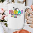 Happy Friyay Teacher School Friday Weekend Vibes Graphic Print Coffee Mug, funny design Happy Friyay Teacher School Friday Weekend Vibes Graphic Print Coffee Mug, funny design
