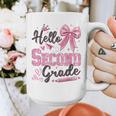 Hello Second Grade First Day Of School Coquette Teacher Girl Graphic Print Coffee Mug, First Grade Teacher Gifts, funny design