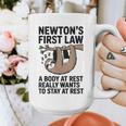 Newtons First Law Physics Jokes Science Teacher Graphic Print Coffee Mug, Science Teacher Gifts, funny design