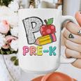 P Is For Pre-K Teacher Pencil Apple Back To School Graphic Print Coffee Mug, funny design P Is For Pre-K Teacher Pencil Apple Back To School Graphic Print Coffee Mug, funny design