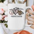 Peace Love Coffee Science Teacher Graphic Print Coffee Mug, Science Teacher Gifts, funny design