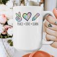 Peace Love Learn Tie Dye Teacher Kids 100th Days Of School Graphic Print Coffee Mug, funny design