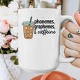 Phonemes Graphemes And Caffeine Coffee Teacher Appreciation Graphic Print Coffee Mug, funny design