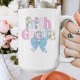 Preppy Fifth Grade Teacher Blue Floral Coquette Pencil Bow Graphic Print Coffee Mug, funny design Preppy Fifth Grade Teacher Blue Floral Coquette Pencil Bow Graphic Print Coffee Mug, funny design