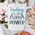Retro Groovy Teaching Is My Super Power Teacher's Present Men Women Graphic Print Coffee Mug, funny design Retro Groovy Teaching Is My Super Power Teacher's Present Men Women Graphic Print Coffee Mug, funny design