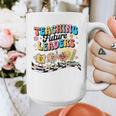 Retro Teaching Future Leaders Groovy Teacher Back To School Graphic Print Coffee Mug, Future Teacher Gifts, Groovy Teacher Gifts, funny design