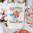 Retro Teaching Is My Superpower Apple Teacher Appreciation Graphic Print Coffee Mug, funny design