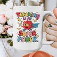 Retro Teaching Is My Superpower Apple Teacher Appreciation Graphic Print Coffee Mug, funny design Retro Teaching Is My Superpower Apple Teacher Appreciation Graphic Print Coffee Mug, funny design