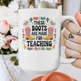 These Boots Are Made Teaching Western Cowboy Teacher Graphic Print Coffee Mug, funny design