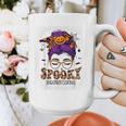 Spooky Paraprofessional Life Halloween Messy Bun Teacher For Men Women Graphic Print Coffee Mug, funny design Spooky Paraprofessional Life Halloween Messy Bun Teacher For Men Women Graphic Print Coffee Mug, funny design