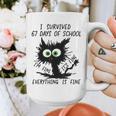 I Survived 67 Days Of School Teachers Students Humor Graphic Print Coffee Mug, funny design I Survived 67 Days Of School Teachers Students Humor Graphic Print Coffee Mug, funny design
