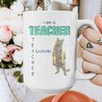 I Am A Teacher Alcoholic Cat Beer Feline Men Women Graphic Print Coffee Mug, funny design