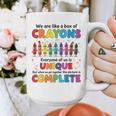 Teacher We Are Like a Box Of Crayons Back To School Graphic Print Coffee Mug, funny design