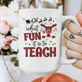 Teachers Oh What Fun It Is To Teach Cute Red Plaid Reindeer Graphic Print Coffee Mug, funny design Teachers Oh What Fun It Is To Teach Cute Red Plaid Reindeer Graphic Print Coffee Mug, funny design