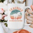 Teaching Is A Walk In The Park Teacher T-Rex Retro Graphic Print Coffee Mug, funny design