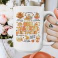 Thanksgiving One Thankful Art Teacher Fall Groovy Men Women Graphic Print Coffee Mug, Groovy Teacher Gifts, funny design