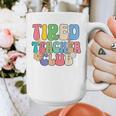 Tired Teachers Club Groovy Teachers Back To School Graphic Print Coffee Mug, funny design