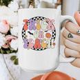 Trick Or Teach Retro Groovy Halloween Teacher Graphic Print Coffee Mug, Groovy Teacher Gifts, funny design