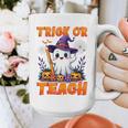 Trick Or Teach Teacher Halloween Ghost Pencil Floral Graphic Print Coffee Mug, funny design Trick Or Teach Teacher Halloween Ghost Pencil Floral Graphic Print Coffee Mug, funny design