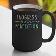 Back To School Progress Over Perfection Motivational Teacher Graphic Print Coffee Mug, funny gift
