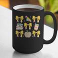 Back To School Yellow Bows Book Coffee Leopard Apple Teacher Graphic Print Coffee Mug, funny gift