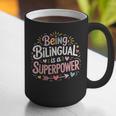 Being Bilingual Is A Superpower ESL Teacher School Graphic Print Coffee Mug, Esl Teacher Mugs, funny gift