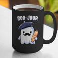 Boo Jour Ghost French Teacher Vintage Teacherlife Groovy Graphic Print Coffee Mug, Groovy Teacher Mugs, funny gift