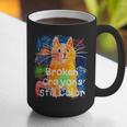 Broken Crayons Still Color Cat Teacher Graphic Print Coffee Mug, funny gift