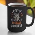Creepin It Real With My 1st Grade Monsters Halloween Teacher Graphic Print Coffee Mug, funny gift Creepin It Real With My 1st Grade Monsters Halloween Teacher Graphic Print Coffee Mug, funny gift