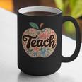 Cute Teacher With Apple Retro Teacher Kids Back To School Graphic Print Coffee Mug, funny gift