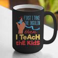 Diabetic Teacher Diabetes Awareness Insulin Blue Ribbon Graphic Print Coffee Mug, funny gift