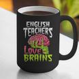 English Teachers Love Brains Zombie Teacher School Halloween Graphic Print Coffee Mug, English Teacher Mugs, funny gift