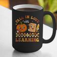 Fall In Love With Reading Book Autumn Pumpkins And Teachers Graphic Print Coffee Mug, funny gift
