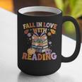 Fall In Love With Reading Halloween Stack Of Book Teacher Graphic Print Coffee Mug, funny gift