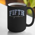 Fifth Grade Coquette Toile Blue Bow Floral Women Teacher Graphic Print Coffee Mug, funny gift Fifth Grade Coquette Toile Blue Bow Floral Women Teacher Graphic Print Coffee Mug, funny gift