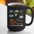 Friendship Inclusion Language Teacher It Starts With Hello Graphic Print Coffee Mug, funny gift Friendship Inclusion Language Teacher It Starts With Hello Graphic Print Coffee Mug, funny gift