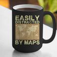 Geography Teacher Easily Distracted By Maps Graphic Print Coffee Mug, funny gift