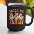 Groovy Teacher Halloween Trick Or Teach Ghost Men Women Kids Graphic Print Coffee Mug, Groovy Teacher Mugs, funny gift