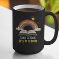 Take a Look It's In a Book Vintage Reading Teacher Rainbow Graphic Print Coffee Mug, funny gift Take a Look It's In a Book Vintage Reading Teacher Rainbow Graphic Print Coffee Mug, funny gift