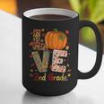 Love 2nd Grade Happy Fall Thanksgiving For 2nd Teacher For Men Women Girls Kids Graphic Print Coffee Mug, 2nd Grade Teacher Mugs, funny gift