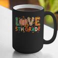 Love 5th Grade Thanksgiving Colorful Fall Leaves Teacher Graphic Print Coffee Mug, funny gift