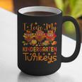 I Love My Kindergarten Turkeys Thanksgiving Teacher Students Graphic Print Coffee Mug, funny gift