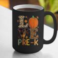 Love Pre-k Teacher Shirts Autumn Fall Pumpkin Fall Leopard Graphic Print Coffee Mug, funny gift