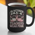 In October Pre-K Teachers Wear Pink Ribbon Breast Cancer Graphic Print Coffee Mug, funny gift In October Pre-K Teachers Wear Pink Ribbon Breast Cancer Graphic Print Coffee Mug, funny gift