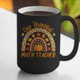One Thankful Math Teacher Thanksgiving Autumn Fall Rainbow Graphic Print Coffee Mug, funny gift