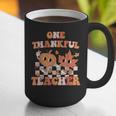 One Thankful Teacher Fall Leaves Thanksgiving Retro Graphic Print Coffee Mug, funny gift