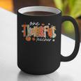 Preppy One Thankful Teacher Coquette Thanksgiving Teacher Graphic Print Coffee Mug, funny gift